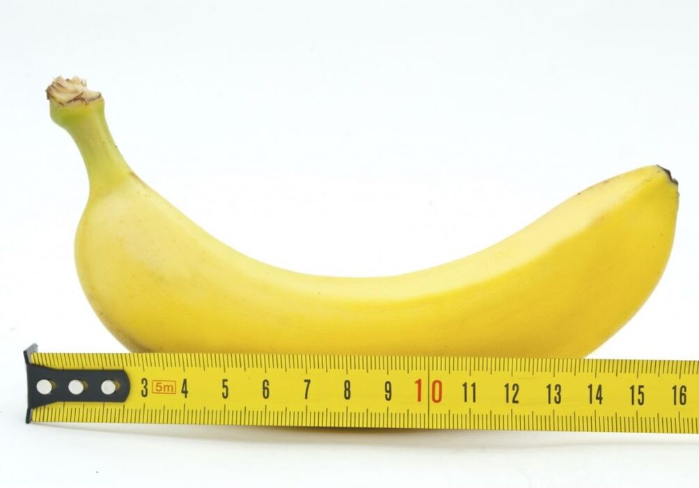 Размер банана символизирует размер полового члена после операции по увеличению. 